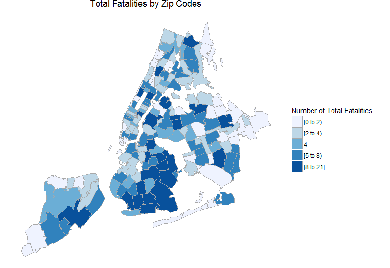 Total Fatalities by ZIP codes